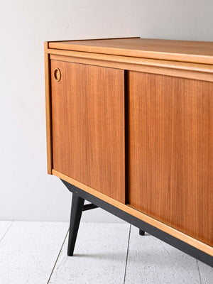 Sideboard scandinavo teak con dettagli neri 8