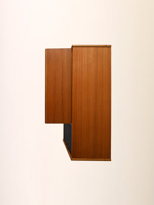 Sideboard scandinavo teak con dettagli neri 9