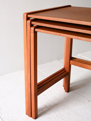 Set 3 tavolini scandinavi vintage in teak 5