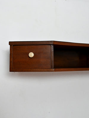 Comodino da parete scandinavo in mogano con pomelli in bachelite 5