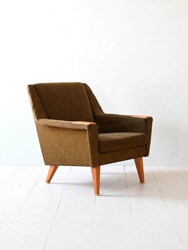 Poltrona vintage scandinava con tessuto originale