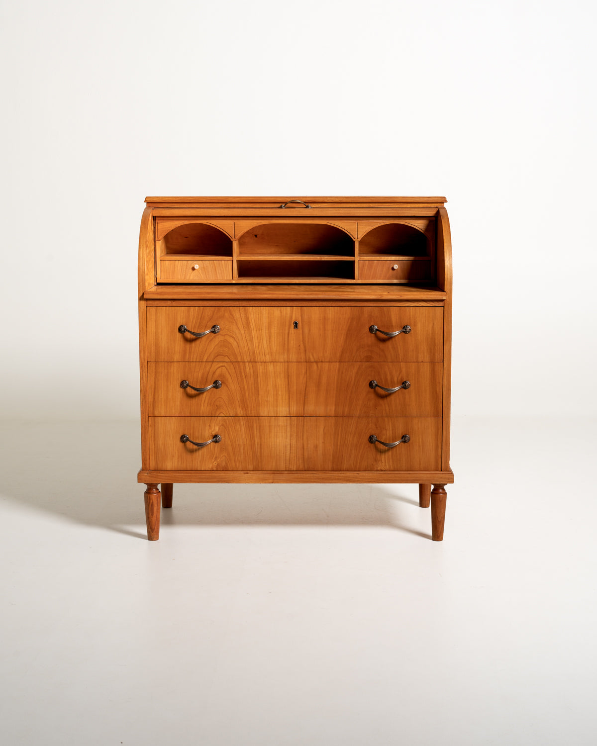 Secrétaire vintage scandinavo in olmo, anni ’50