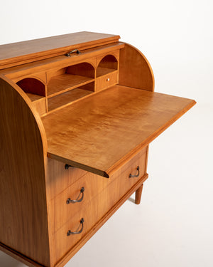 Secrétaire vintage scandinavo in olmo, anni ’50