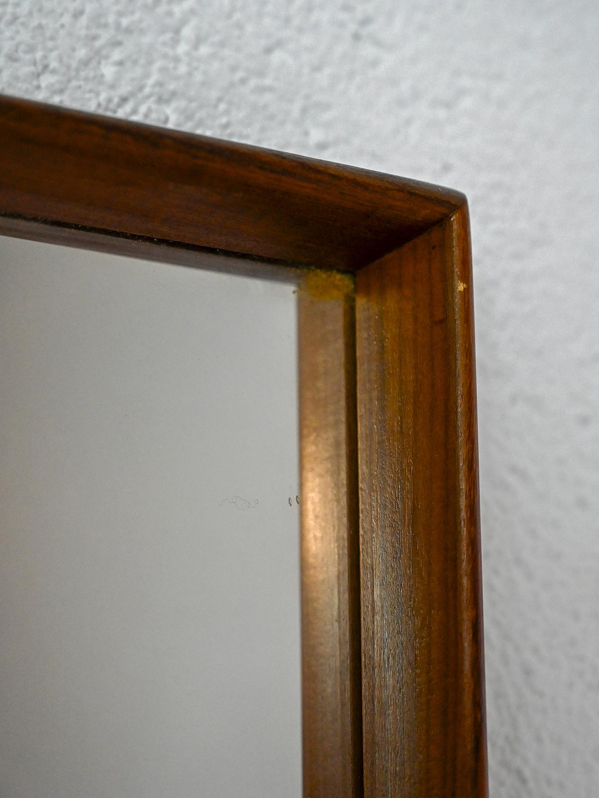 Specchio scandinavo vintage in teak, anni '50