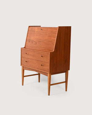 Secretaire scandinavo con specchio nascosto, anni ’60