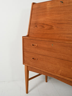 Secretaire scandinavo con specchio nascosto, anni ’60 5