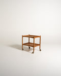 Carrello rettangolare scandinavo in rovere anni '60