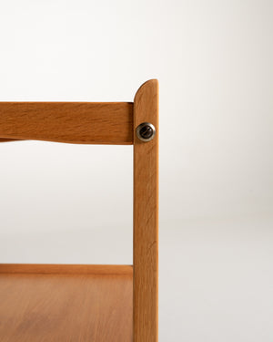 Carrello rettangolare scandinavo in rovere anni '60