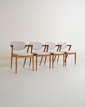 Set di 4 sedie modello “42” di Kai Kristiansen per Schou Andersen Møbelfabrik, Danimarca, anni '60
