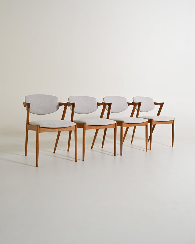 Set di 4 sedie modello “42” di Kai Kristiansen per Schou Andersen Møbelfabrik, Danimarca, anni '60