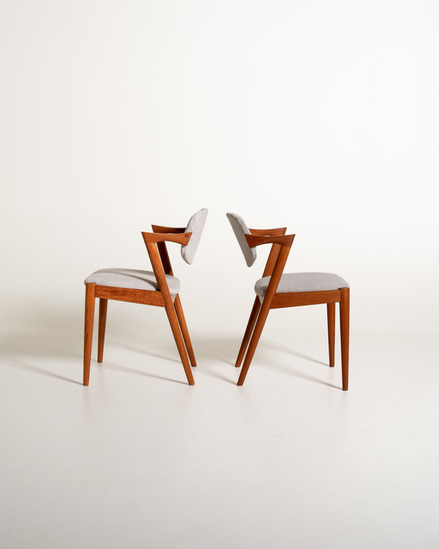 Set di 4 sedie modello “42” di Kai Kristiansen in teak per Schou Andersen Møbelfabrik, Danimarca, anni '60