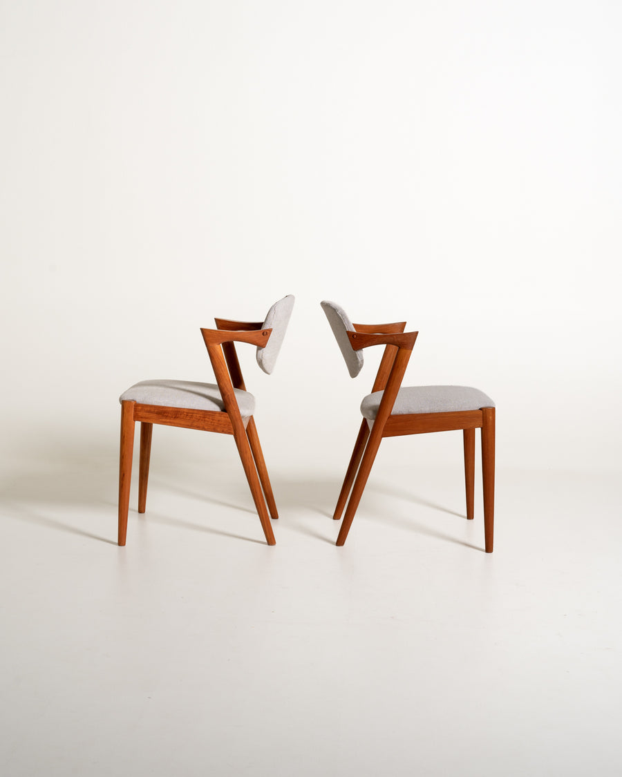 Set di 4 sedie modello “42” di Kai Kristiansen in teak per Schou Andersen Møbelfabrik, Danimarca, anni '60