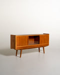 Sideboard scandinavo in teak con anta in vetro, anni '50-'60