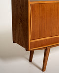 Sideboard scandinavo in teak con anta in vetro, anni '50-'60