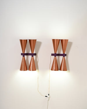 Coppia di appliques in rame modello “S-2021” di Hans-Agne Jakobsson, anni '60