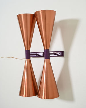 Coppia di appliques in rame modello “S-2021” di Hans-Agne Jakobsson, anni '60