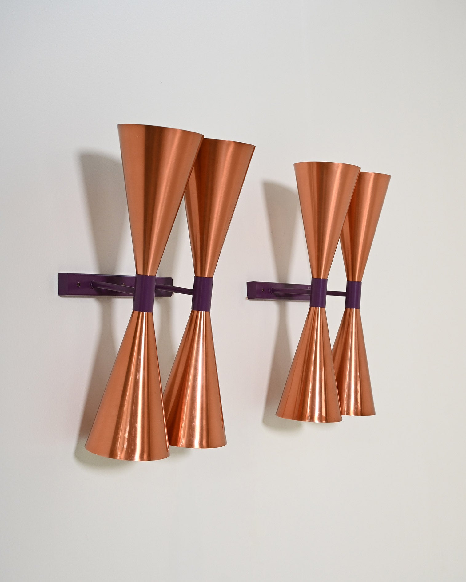 Coppia di appliques in rame modello “S-2021” di Hans-Agne Jakobsson, anni '60