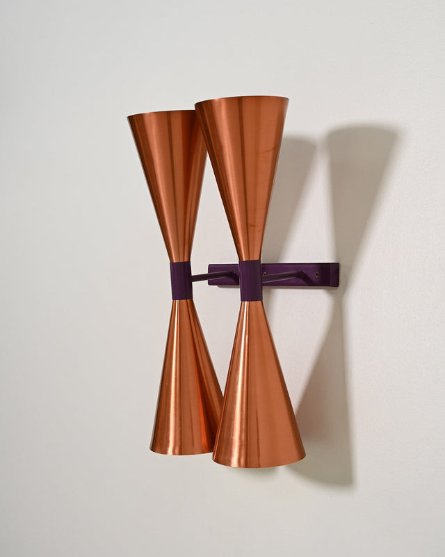 Coppia di appliques in rame modello “S-2021” di Hans-Agne Jakobsson, anni '60