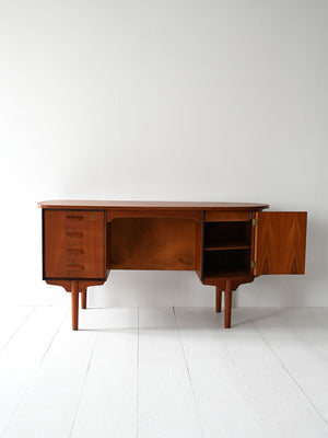 Scrivania ovale in teak anni ’60 2