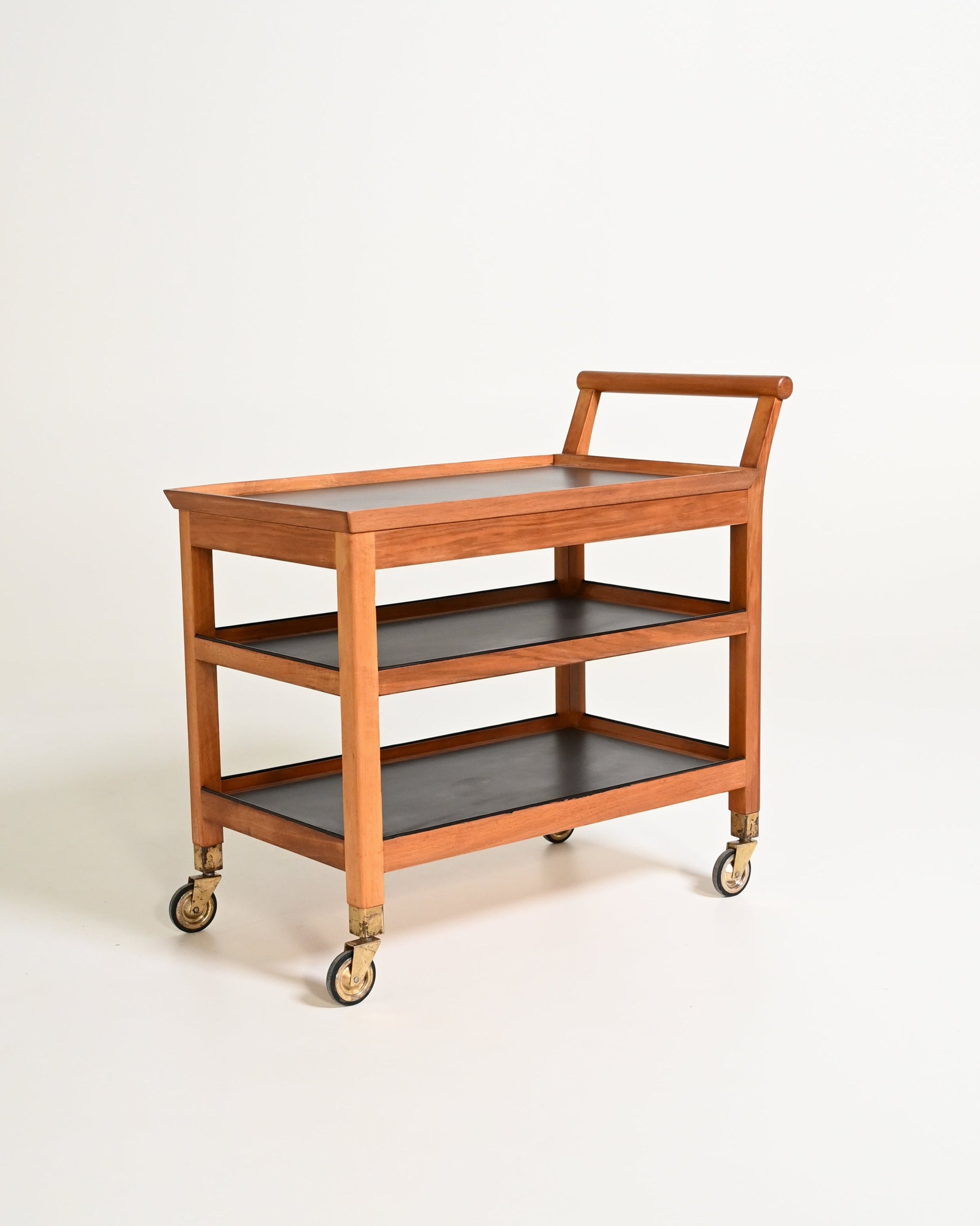 Carrello scandinavo in mogano, anni '50