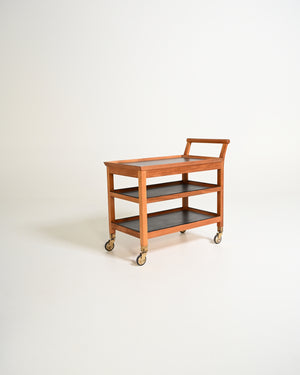 Carrello scandinavo in mogano, anni '50