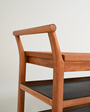 Carrello scandinavo in mogano, anni '50