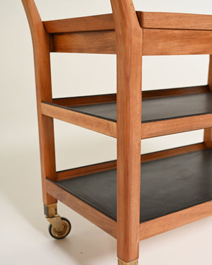 Carrello scandinavo in mogano, anni '50