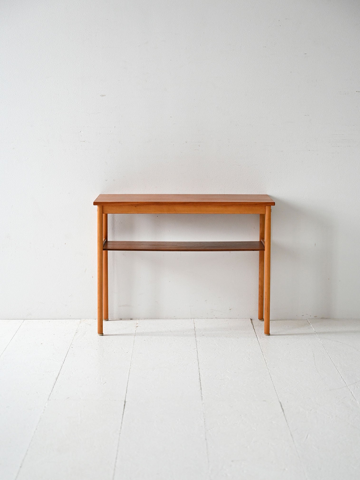 Tavolino scandinavo vintage anni 50 in faggio e teak 1