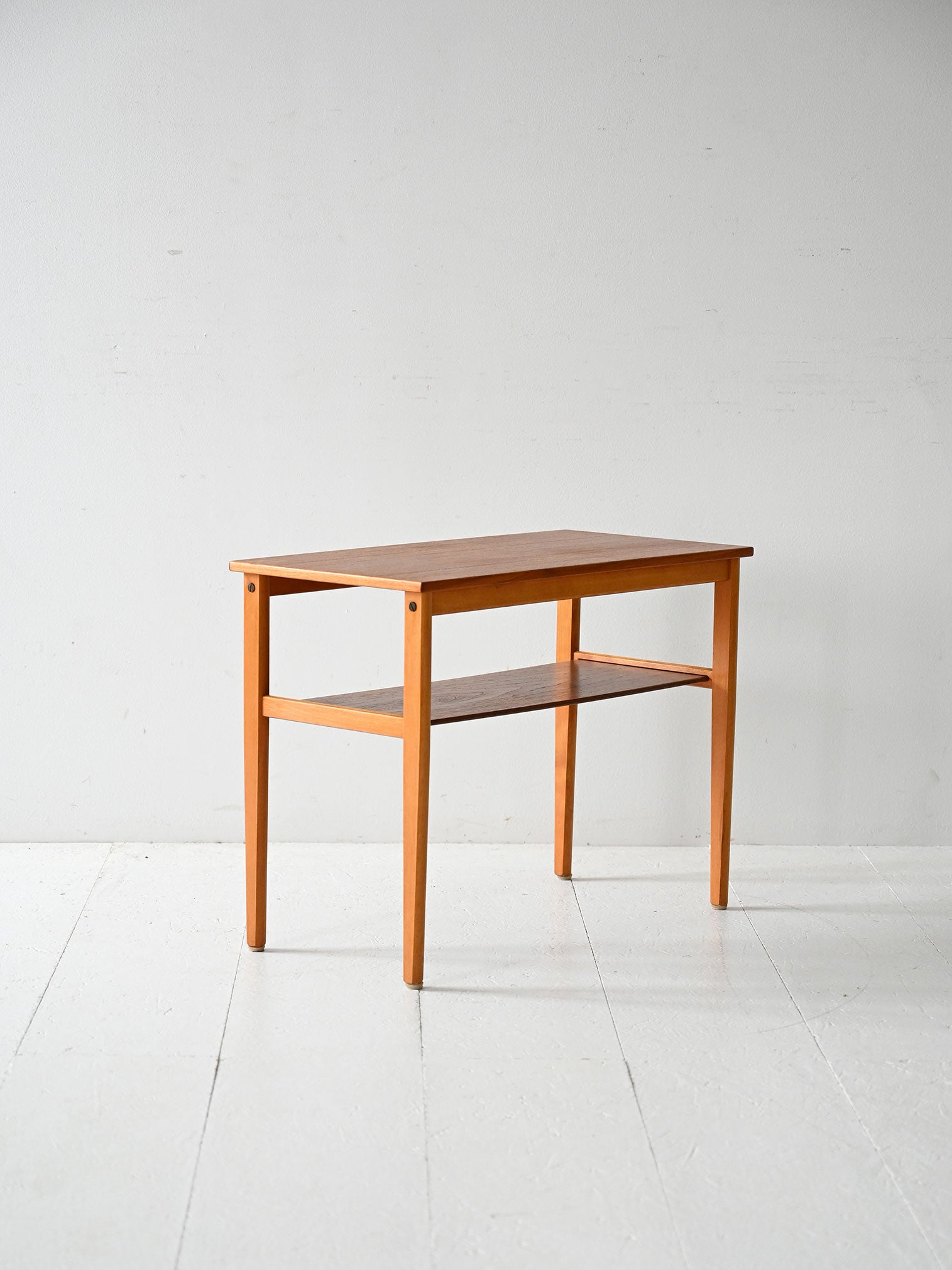 Tavolino scandinavo vintage anni 50 in faggio e teak 2