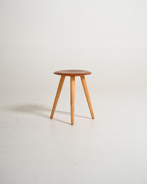Sgabello scandinavo con seduta rotonda, anni '50/'60