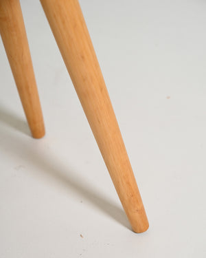 Sgabello scandinavo con seduta rotonda, anni '50/'60