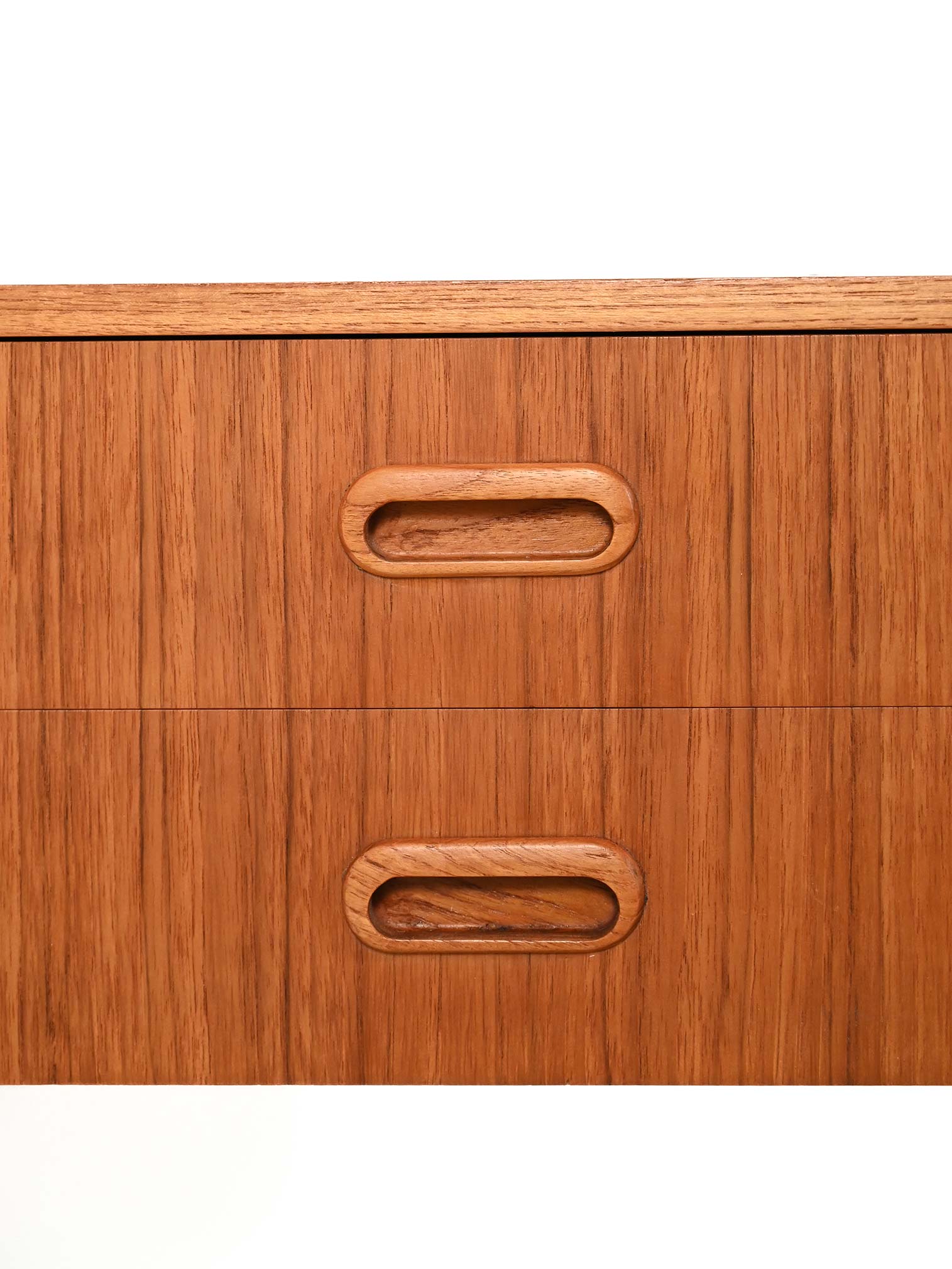 Comodino scandinavo in teak con due cassetti, anni Sessanta 6