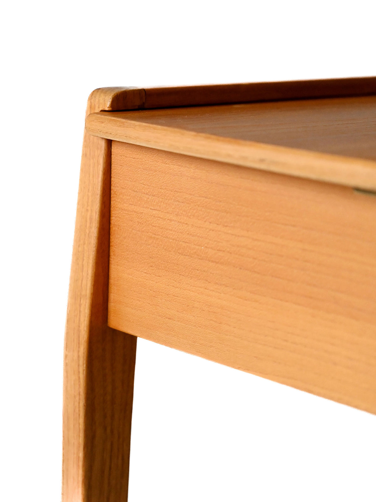 Coffee table scandinavo vintage in olmo con vano contenitore