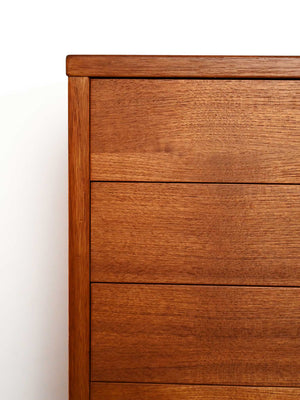 Cassettiera scandinava in teak con sei cassetti, anni ’60 4