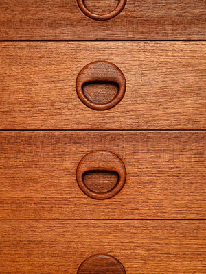 Cassettiera scandinava in teak con sei cassetti, anni ’60 5