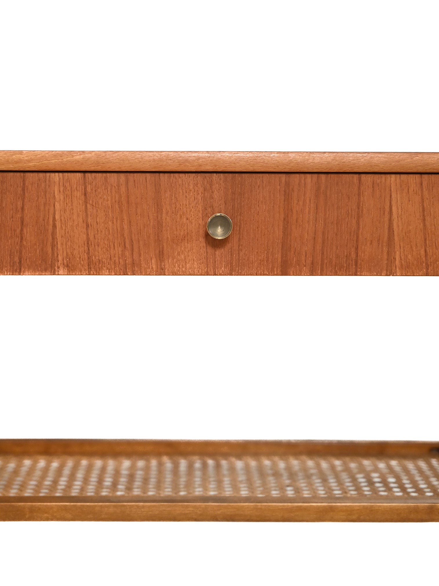 Comodino scandinavo anni 50 in teak con paglia di Vienna 5