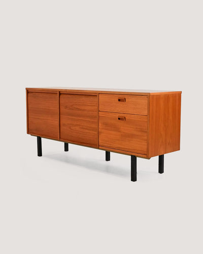 Sideboard scandinavo in teak con ante a serranda, anni ’60