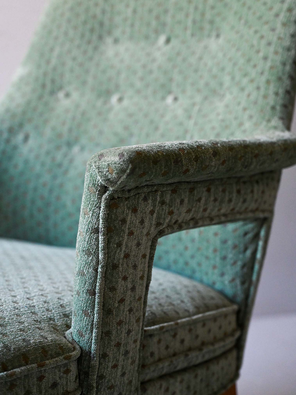 Coppia di poltroncine scandinave vintage anni 50 verde menta