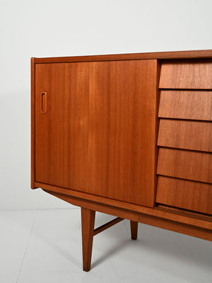 Sideboard scandinavo con cassetti a latta anni 50/60 6