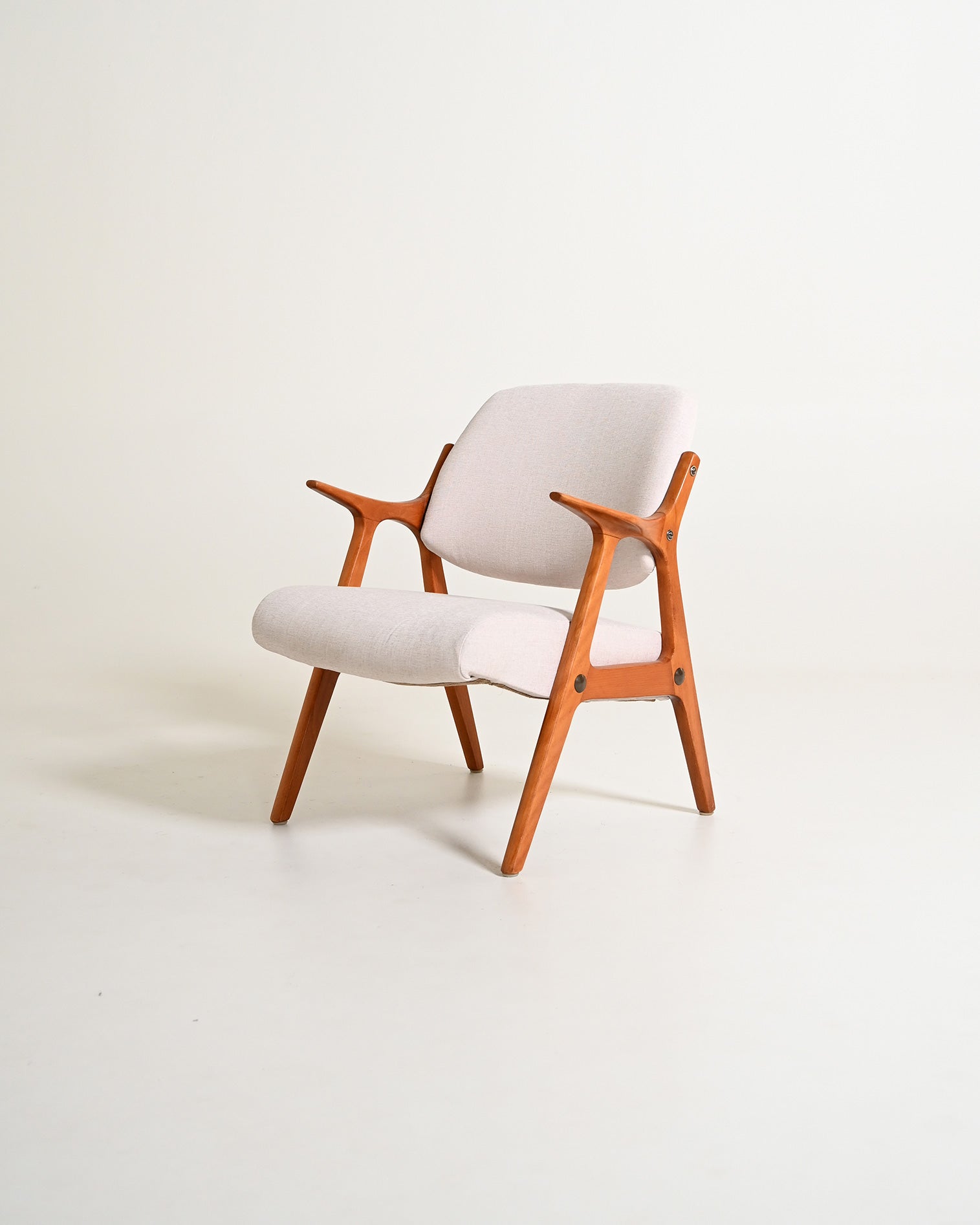 Poltrona scandinava in rovere, anni '60