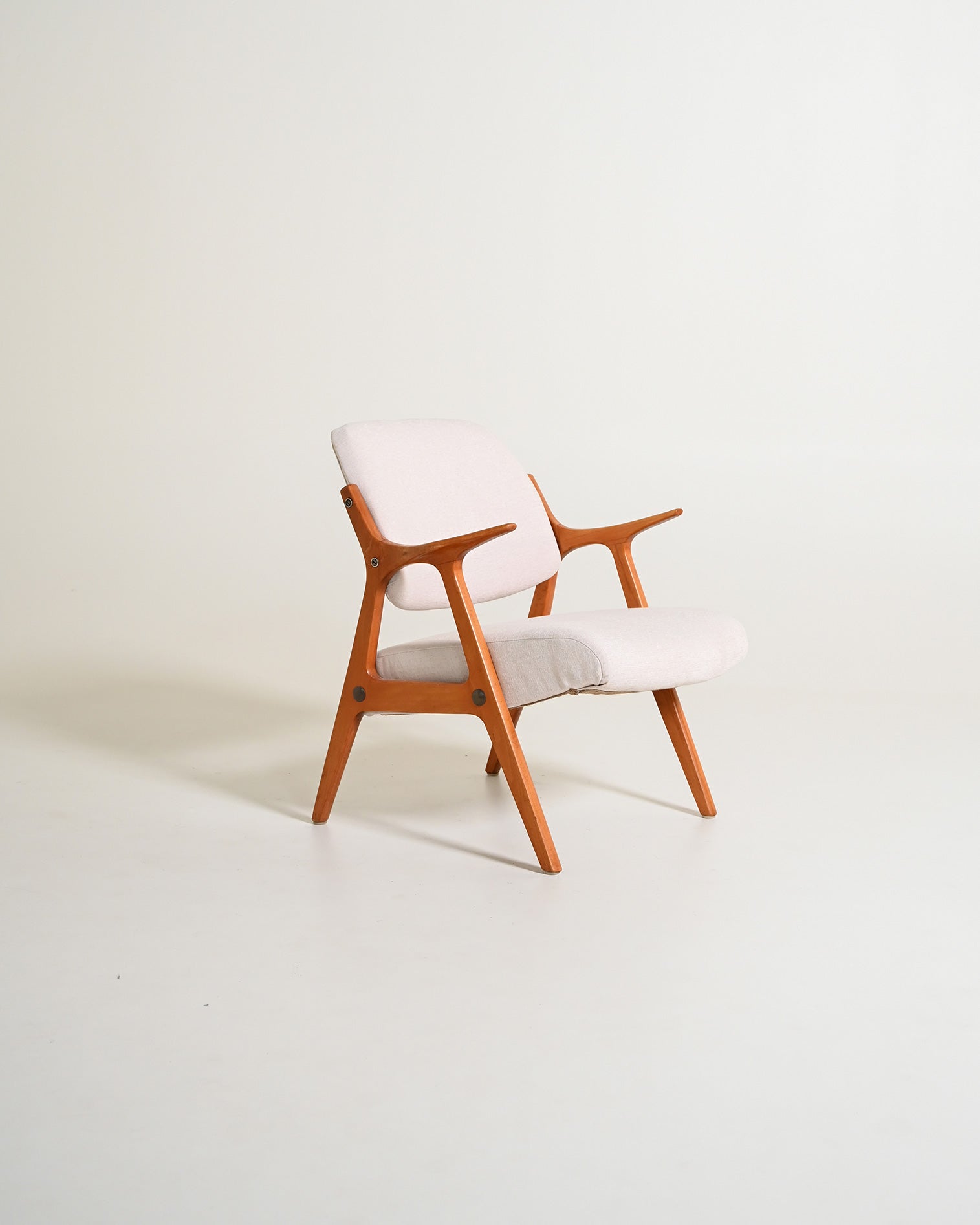 Poltrona scandinava in rovere, anni '60