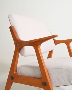 Poltrona scandinava in rovere, anni '60