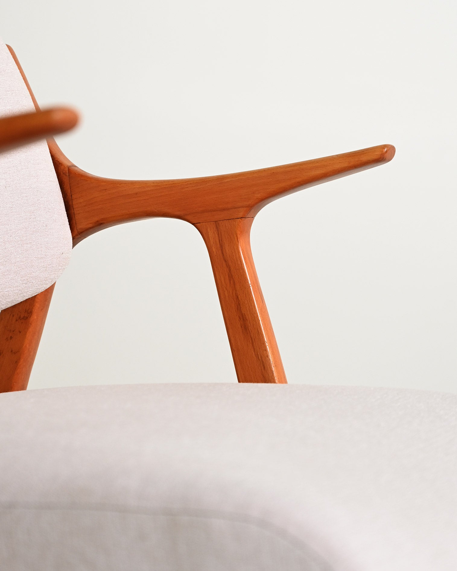 Poltrona scandinava in rovere, anni '60