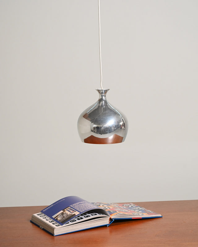 Lampada da soffitto in metallo cromato, Scandinavia, anni '60