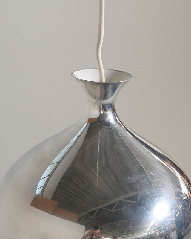 Lampada da soffitto in metallo cromato, Scandinavia, anni '60