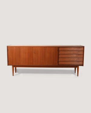 Sideboard scandinavo con cassetti a tegola anni 50