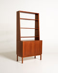 Libreria scandinava vintage in teak con mobile contenitore