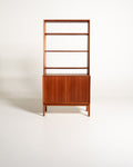 Libreria scandinava vintage in teak con mobile contenitore