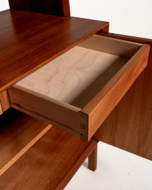Libreria scandinava vintage in teak con mobile contenitore