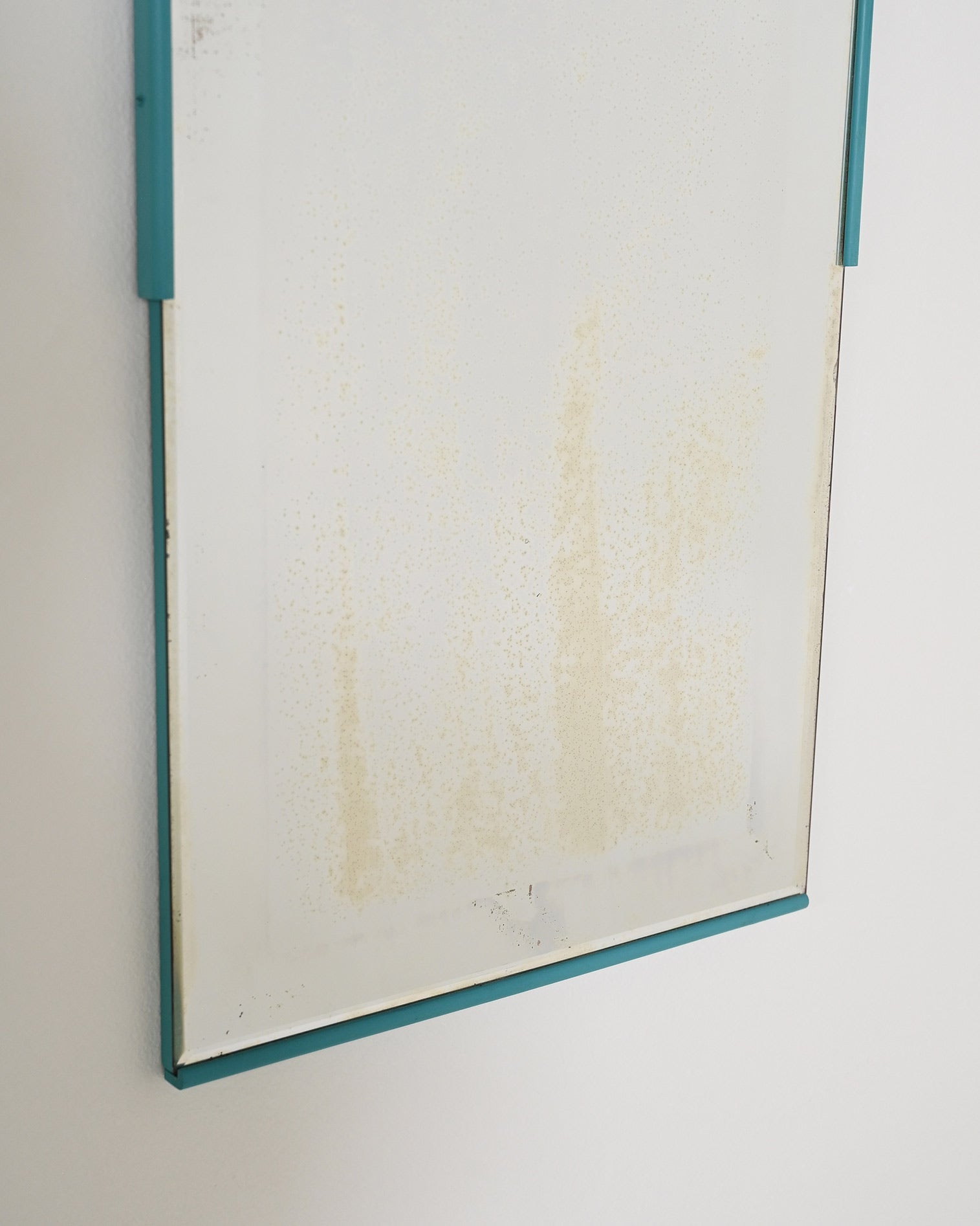 Specchio da parete scandinavo turchese, anni '60